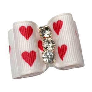 7/8" Hearts Dog Bow with Barrette